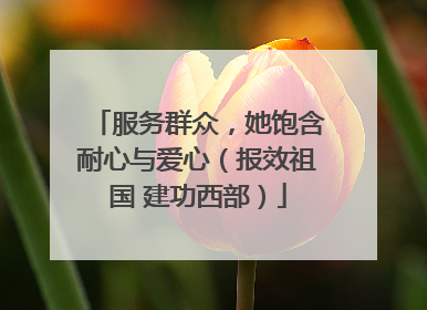 服务群众，她饱含耐心与爱心（报效祖国 建功西部）