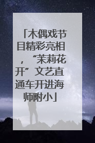 木偶戏节目精彩亮相，“茉莉花开”文艺直通车开进海师附小