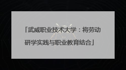 武威职业技术大学：将劳动研学实践与职业教育结合