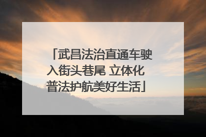 武昌法治直通车驶入街头巷尾 立体化普法护航美好生活