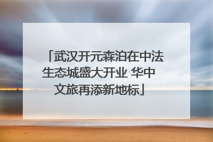武汉开元森泊在中法生态城盛大开业 华中文旅再添新地标