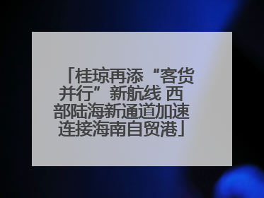 桂琼再添“客货并行”新航线 西部陆海新通道加速连接海南自贸港