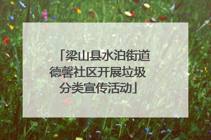 梁山县水泊街道德馨社区开展垃圾分类宣传活动