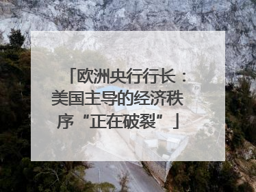 欧洲央行行长：美国主导的经济秩序“正在破裂”