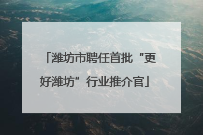 潍坊市聘任首批“更好潍坊”行业推介官