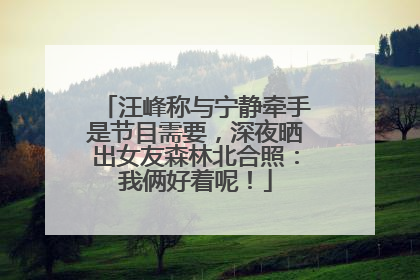 汪峰称与宁静牵手是节目需要，深夜晒出女友森林北合照：我俩好着呢！