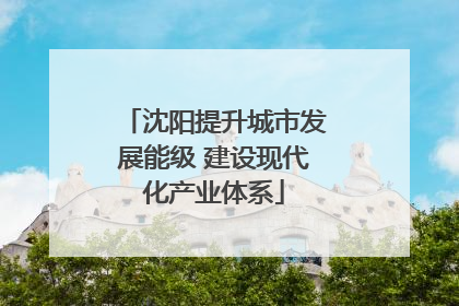 沈阳提升城市发展能级 建设现代化产业体系
