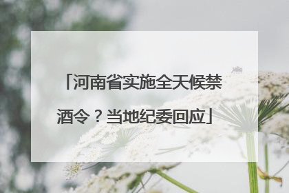 河南省实施全天候禁酒令？当地纪委回应