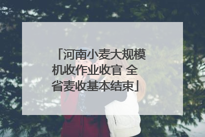 河南小麦大规模机收作业收官 全省麦收基本结束