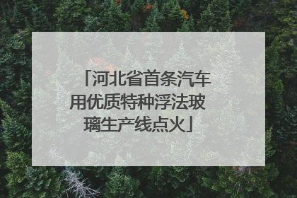 河北省首条汽车用优质特种浮法玻璃生产线点火