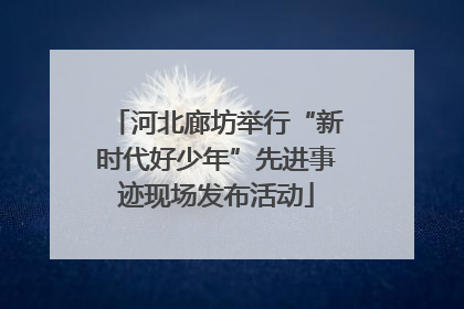河北廊坊举行“新时代好少年”先进事迹现场发布活动