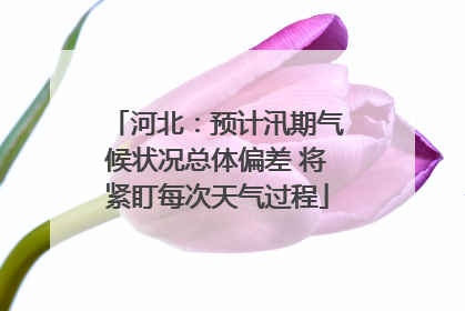 河北：预计汛期气候状况总体偏差 将紧盯每次天气过程