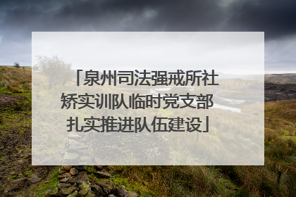 泉州司法强戒所社矫实训队临时党支部扎实推进队伍建设
