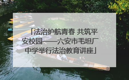法治护航青春 共筑平安校园——六安市毛坦厂中学举行法治教育讲座