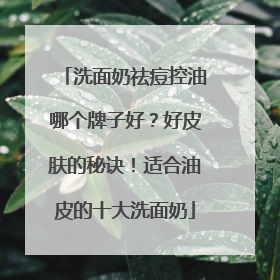 洗面奶祛痘控油哪个牌子好？好皮肤的秘诀！适合油皮的十大洗面奶