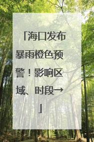 海口发布暴雨橙色预警！影响区域、时段→