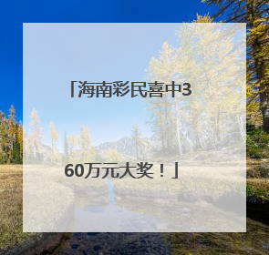 海南彩民喜中360万元大奖！