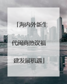 海内外新生代闽商热议福建发展机遇
