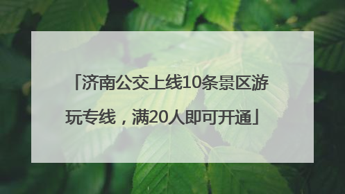 济南公交上线10条景区游玩专线，满20人即可开通