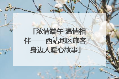 浓情端午 温情相伴——西站地区旅客身边人暖心故事