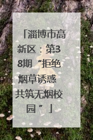 淄博市高新区：第38期“拒绝烟草诱惑 共筑无烟校园 ”