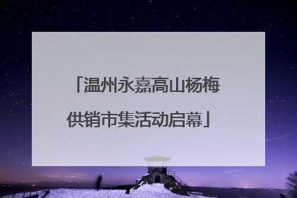 温州永嘉高山杨梅供销市集活动启幕