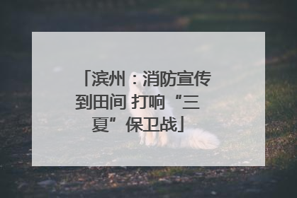 滨州：消防宣传到田间 打响“三夏”保卫战