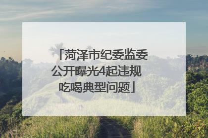 菏泽市纪委监委公开曝光4起违规吃喝典型问题