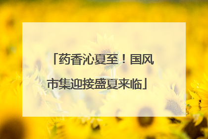 药香沁夏至！国风市集迎接盛夏来临