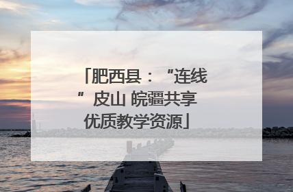肥西县：“连线”皮山 皖疆共享优质教学资源