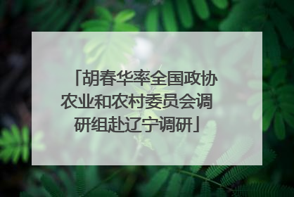 胡春华率全国政协农业和农村委员会调研组赴辽宁调研