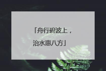 舟行碧波上，治水惠八方