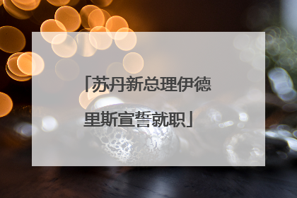苏丹新总理伊德里斯宣誓就职