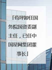 苟坪卸任国务院国资委副主任，已任中国星网集团董事长