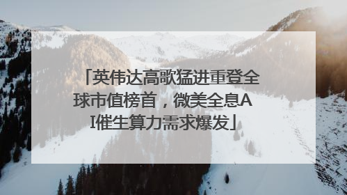 英伟达高歌猛进重登全球市值榜首，微美全息AI催生算力需求爆发