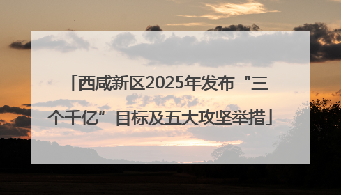 西咸新区2025年发布“三个千亿”目标及五大攻坚举措