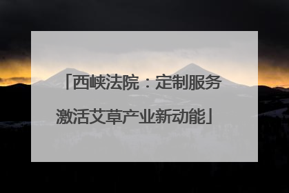 西峡法院：定制服务激活艾草产业新动能