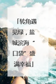 转角遇见绿，盐城滨海“口袋”盛满幸福