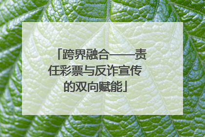 跨界融合——责任彩票与反诈宣传的双向赋能