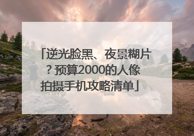 逆光脸黑、夜景糊片？预算2000的人像拍摄手机攻略清单
