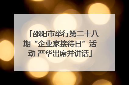邵阳市举行第二十八期“企业家接待日”活动 严华出席并讲话