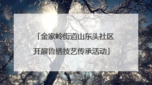 金家岭街道山东头社区开展鲁绣技艺传承活动