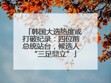 韩国大选热度或打破纪录：四位前总统站台，候选人“三足鼎立”