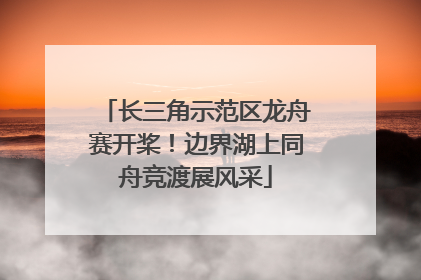 长三角示范区龙舟赛开桨！边界湖上同舟竞渡展风采