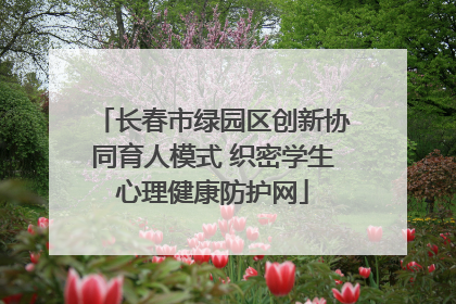 长春市绿园区创新协同育人模式 织密学生心理健康防护网