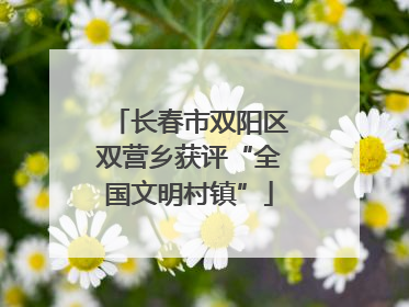 长春市双阳区双营乡获评“全国文明村镇”