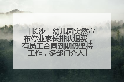 长沙一幼儿园突然宣布停业家长排队退费，有员工合同到期仍坚持工作，多部门介入