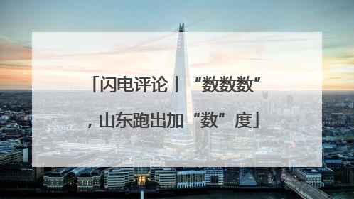 闪电评论丨“数数数”，山东跑出加“数”度