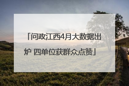 问政江西4月大数据出炉 四单位获群众点赞