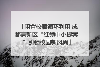 闲置校服循环利用 成都高新区“红领巾小提案”引领校园新风尚